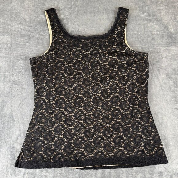 Kathleen Kirkwood Women’s L Black Lace Tank Top Cami Vintage 90s Y2K Whimsigoth - Picture 5 of 6